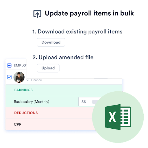 uploading bulk payroll items in swingvy's payroll system