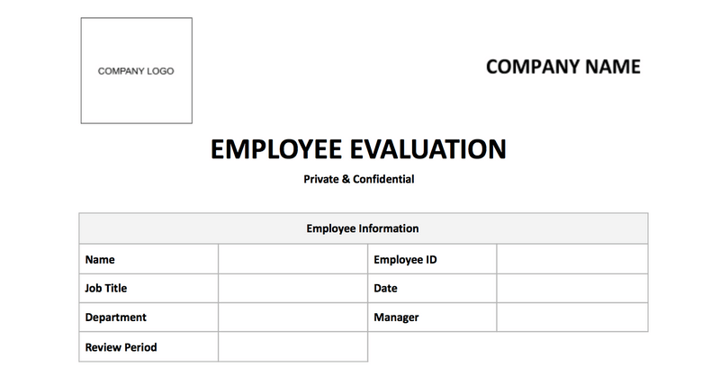 Employee evaluation form