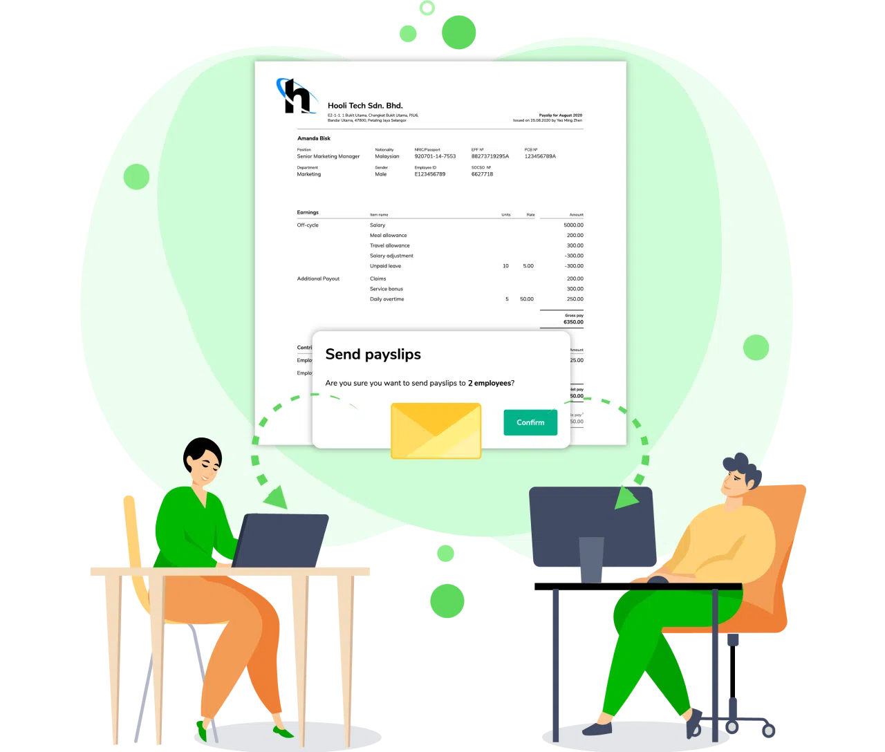 Generate and send payslips to employees