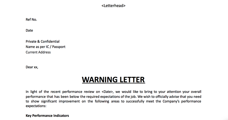 Warning letter template