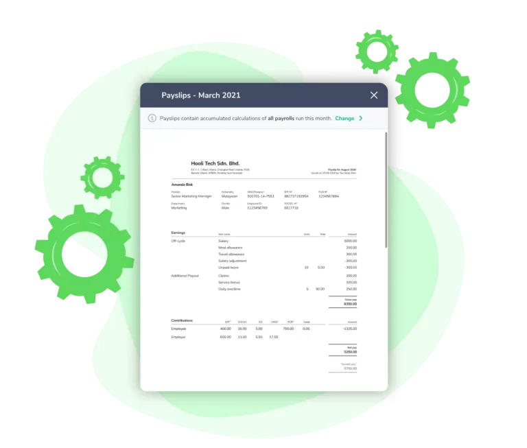 Automated salary calculations and payslips