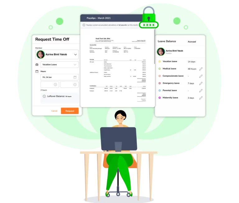 Employee self service with leave management and payslips