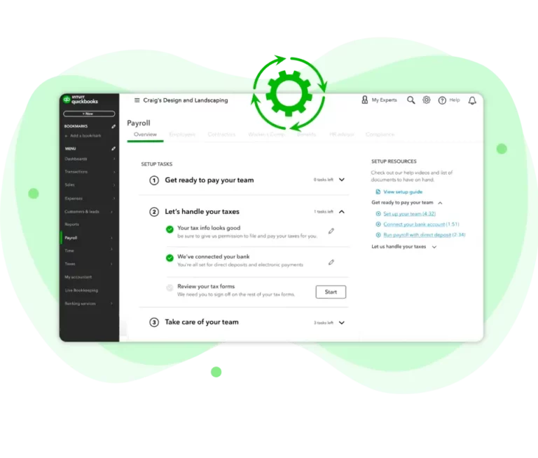 QuickBooks payroll page