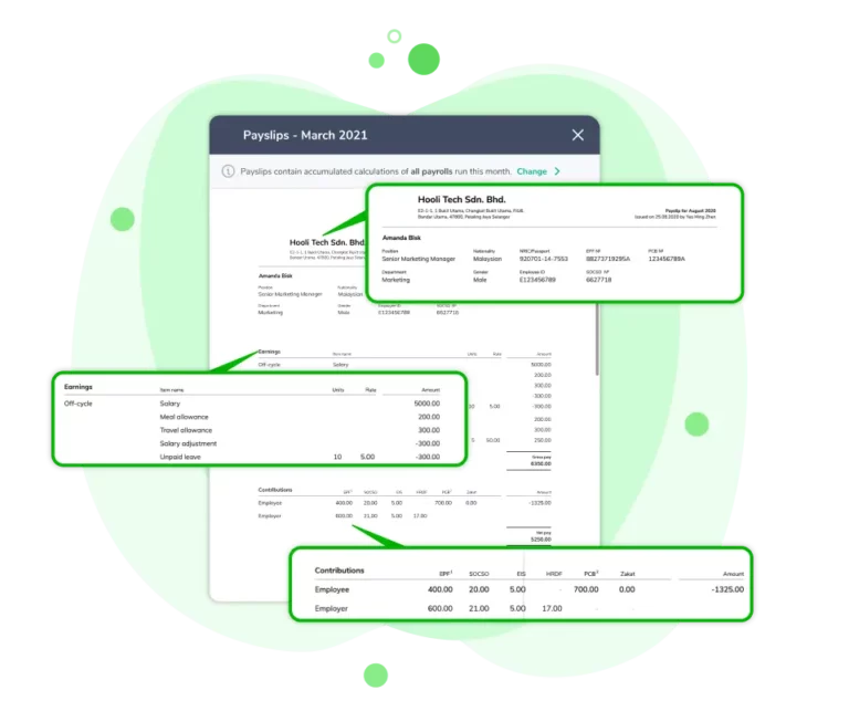 Payslip details