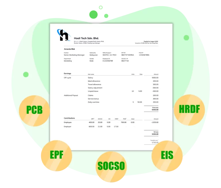 Accurate payslips with deduction amounts