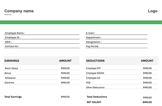 Basic payslip template