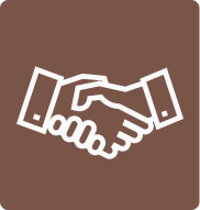 Icon showing shaking hands